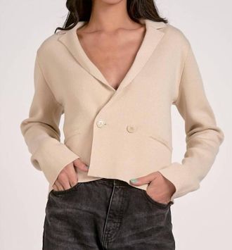 Elan Sweater Lapel Jacket In Natural