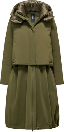 Bomboogie Parka Larga C&oacute;moda con Capucha - Coats - Mujer - Verde - M