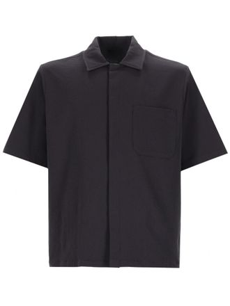 Herno Navy Blue Textured Shirt