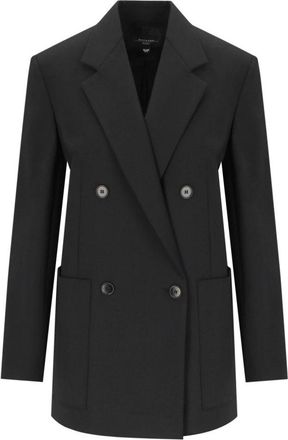 Max Mara Veloce Double-Breasted Blazer - Dames - Blazers - Zwart - S - Wol - Jassen