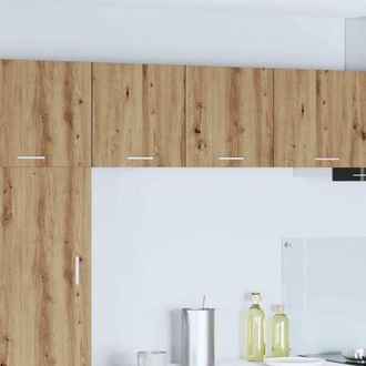 vidaXL vidaXL Armadio pensile con porta Riga 2 pcs Rovere Artigiano e Bianco