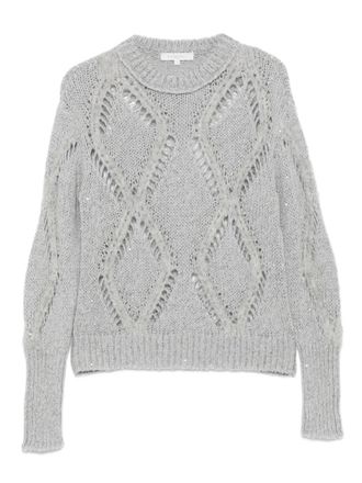 Antonelli sequin-embellished diamond-pattern sweater - women - Sequin/Fabric - S - Grey