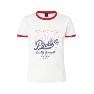Pinko Pinko, Tops, Dames, Wit, S, Katoen, Imperia T-Shirt