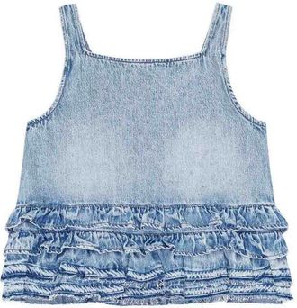 Ganni Soft Rigid Denim Frill Top