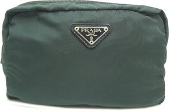Prada Dark Green Nylon Pouch (Pre-Owned)