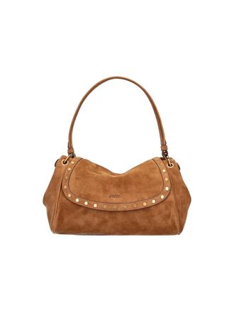 Isabel Marant Brown Chany Studded Suede Shoulder Bag