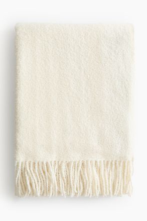 H&M Boucl&eacute;-Plaid aus Wollmix - Beige