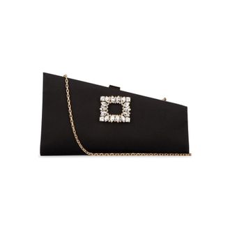 Roger Vivier Pochette Twinkle Asymetrique Boucle Strass En Satin