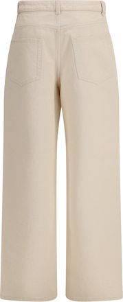 R&oacute;he Womens Baggy Fit Jeans Ecru Cotton