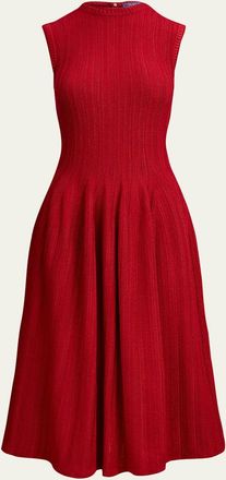 Ralph Lauren Collection Sleeveless Pointelle Knit Day Dress