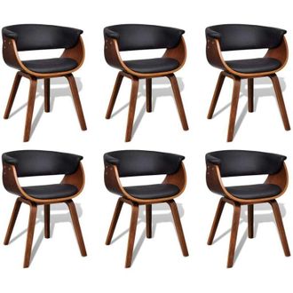 vidaXL Vidaxl - Sedie da Pranzo 6 pz in Legno Piegato e Similpelle