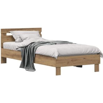 vidaXL Bed Frame Artisan Oak 98.5 x 200 cm Engineered Wood vidaXL
