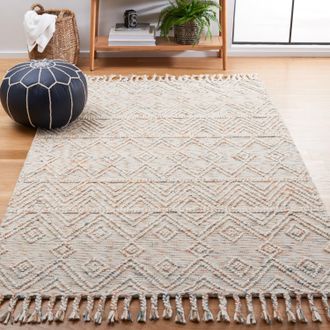 Safavieh Natura Hand Made Area rug, Ivory / Blue Bohemian Style Non-Shedding
