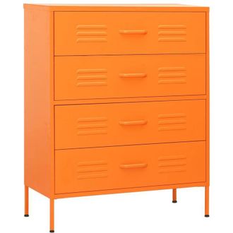 vidaXL Armario De Cajones De Acero Naranja 80x35x101,5 Cm Vidaxl