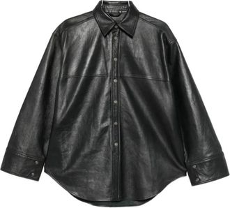 Haikure Overhemden, Dames, Zwart, S, Leer, Leren kledingstuk Haikure