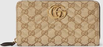 Gucci GG Marmont Zip Around Wallet, Beige, GG Canvas
