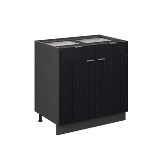 Vicco Mueble Bajo De Cocina Fame-line, Rayas Negras, 80 Cm Sin Encimera