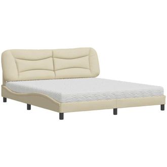 vidaXL Vidaxl - Cama Con Colch&oacute;n De Tela Color Crema 180x200 Cm