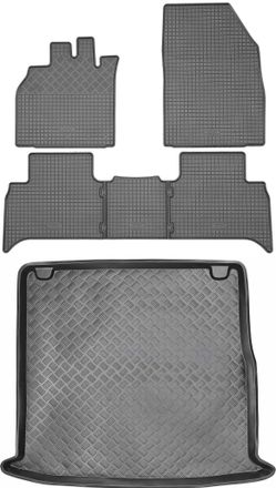 OEM Juego De Alfombrillas De Goma Para Coche Y Alfombrilla Para Maletero Para Renault Grand Scenic Iii Minivan (2009-2016)
