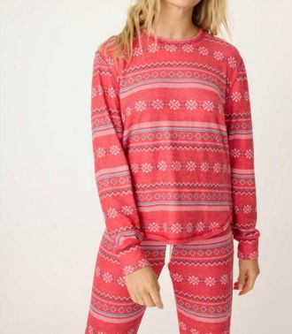 PJ Salvage Snowflake Kisses Pajama Set In Red