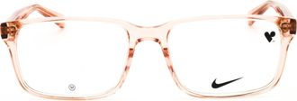 Nike NIKE1001Y Rectangular Acetate Eyeglasses - Beige