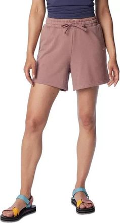 Columbia Trek Shorts Womens Purple French Terry Mid Rise Drawstring KFC760
