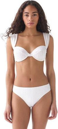 Kate Spade New York Uwire Bra Top Swimsuit in White at Nordstrom, Size X-Small