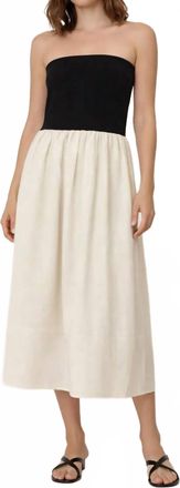 Blu Pepper Two Toned Midi Dress In Black