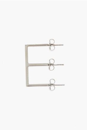 D'Heygere E-Shaped Silver Single Earrings size Unica