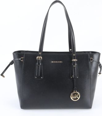 Michael Kors Black Leather Handbag Shoulder Bag Tote Bag (Pre-Owned)