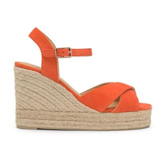 Castaner Sandalen met sleehak - Dames - Sleehakken - Oranje - 40 EU - Leer - Schoenen