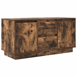 Berkfield Home TV Cabinet with LED Lights Smoked Oak 100x41x50 cm in Brown | Size: 100 x 41 x 50 cm