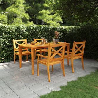 vidaXL Juego De Comedor De Jard&iacute;n 5 Piezas Madera Maciza De Acacia Vidaxl