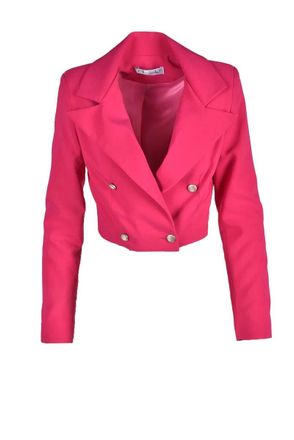 Feminista Fuchsia Cropped Polyester-Blend Jacket