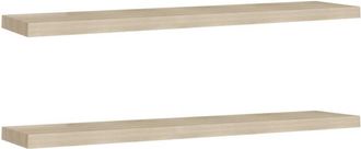 vidaXL Floating Wall Shelves 2 pcs Oak 120x23.5x3.8 cm mdf Vidaxl