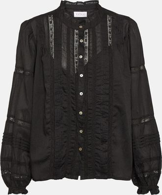 Velvet Romy lace-detail cotton top