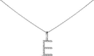 House of Brilliance Sterling Silver Diamond Accent C Initial Pendant Necklace