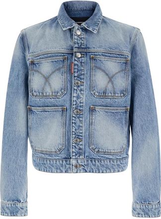 Dsquared2 70s Jean Jacket - Heren - Spijkerjassen - Blauw - L - Denim - Jassen