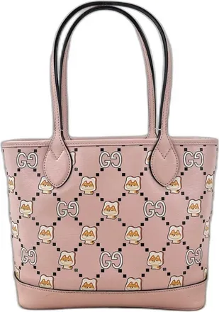 Gucci Pink Leather Tote Bag (Pre-Owned)