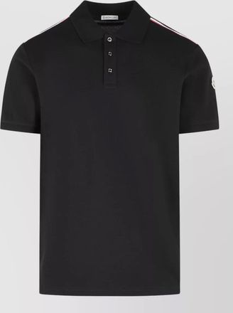 Moncler cotton polo shirt contrast stripe detail