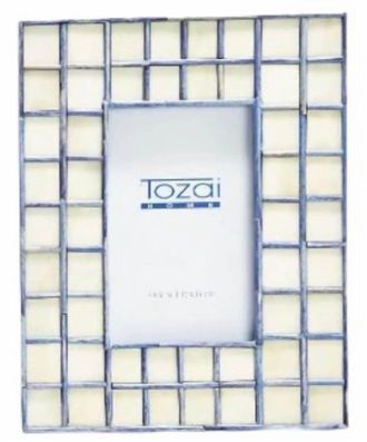 Tozai Home Square Tiled 4X6 Frame In Natural And Blue