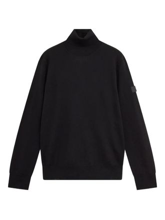 Maison Margiela turtleneck logo-patch sweater - Black
