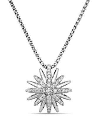 David Yurman sterling silver Starburst diamond pendant necklace (19mm) - women - Diamond - One Size