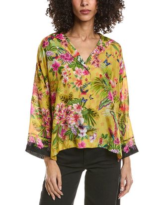 Johnny Was Koa Silk Blouse