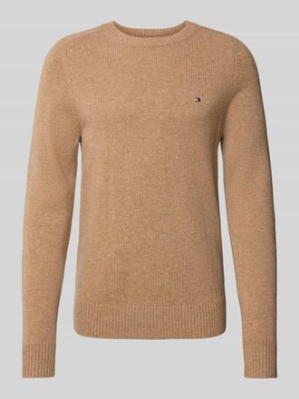 Tommy Hilfiger Regular Fit Strickpullover aus feinster Wolle in Camel, Gr&ouml;&szlig;e XL