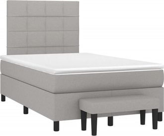 vidaXL Vidaxl - Cama Box Spring Con Colch&oacute;n Tela Gris Claro 120x190 Cm