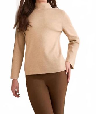Tribal Funnel Neck Sweater In Latte