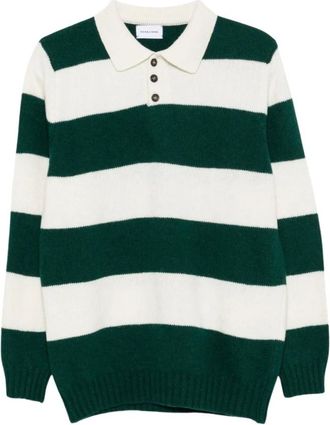 Scaglione Maglia polo in lana a righe - - Tops - Uomo - Verde - M