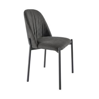 MondoViro Conjunto de 2 sillas de tela gris oscuro 47x56 cm 86h