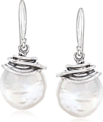 Ross-Simons 12-13mm Cultured Baroque Pearl Drop Earrings in Sterling Silver